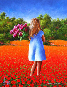 Gathering Flowers - click for label - double click for detail